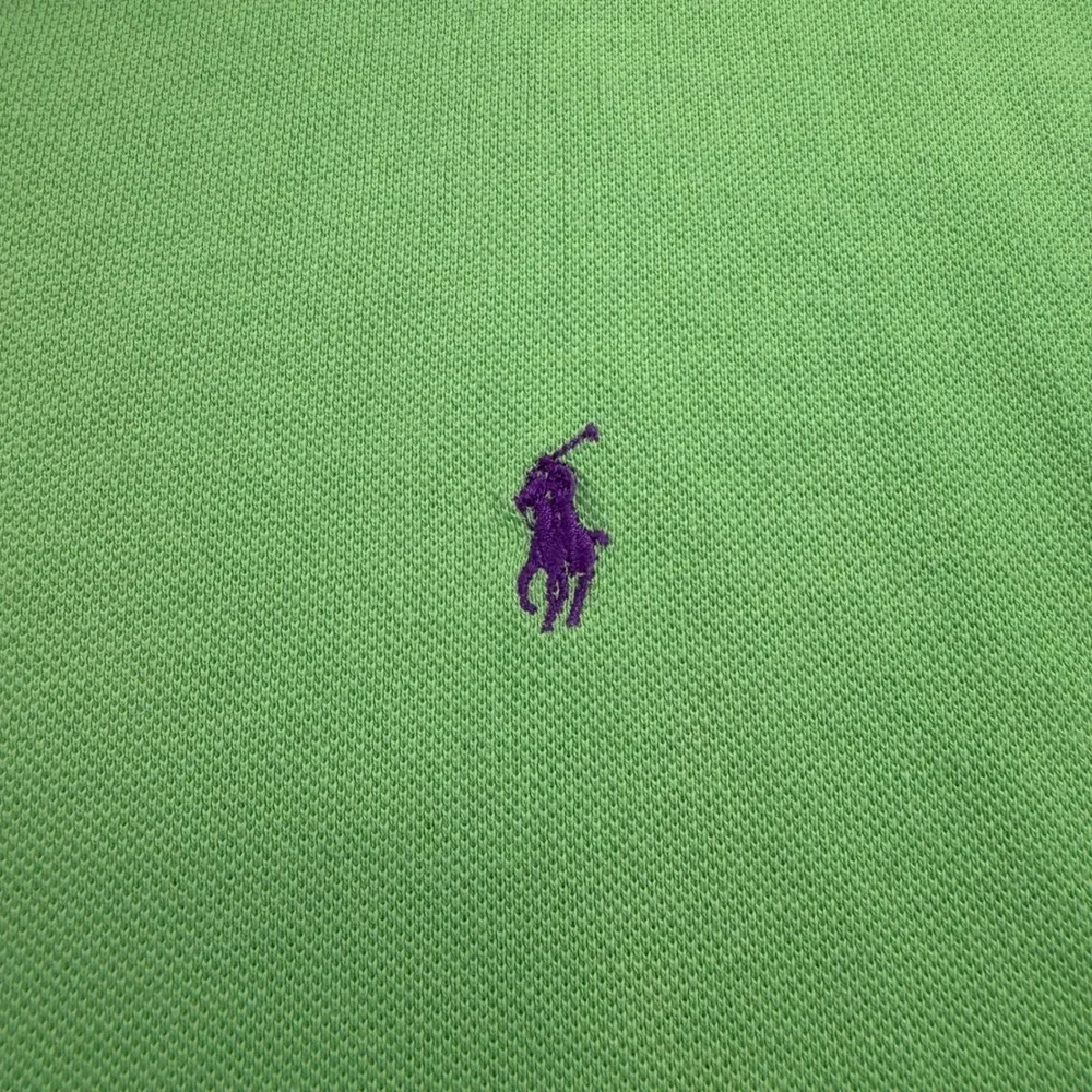 Polo Ralph Lauren Polo Men L Green Short Sleeve Pique Cotton Pony Made in USA